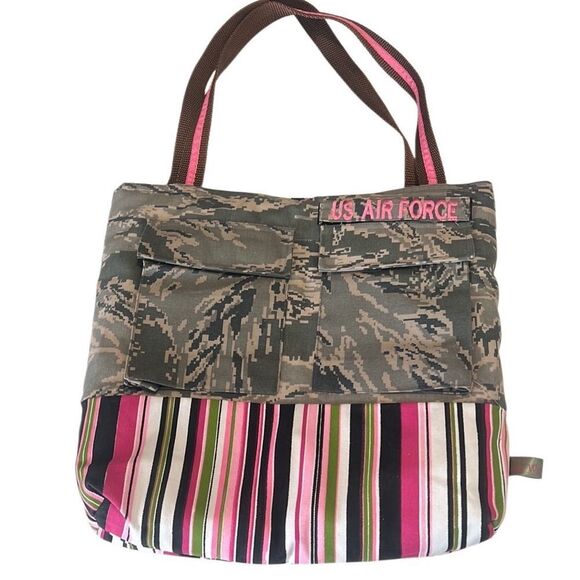 Air Force Camo and Striped Multicolor Tote Bag - Picture 2 of 10